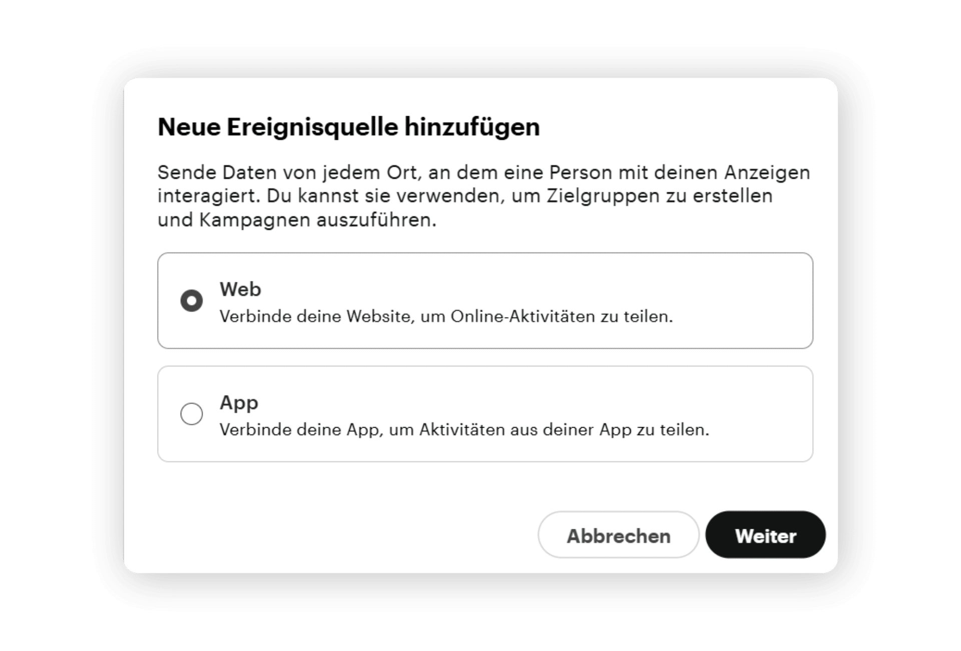 Screenshot: Ansicht Auswahl