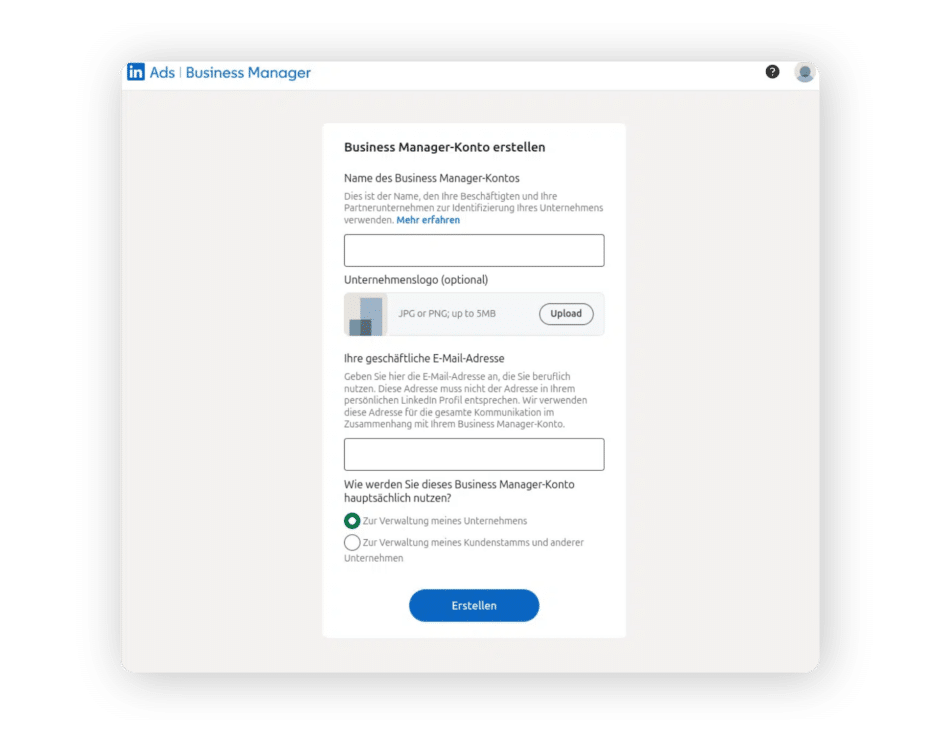 LinkedIn Business Manager einrichten Einrichtung