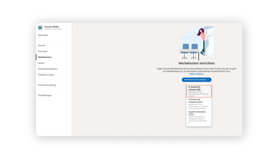 LinkedIn Business Manager Werbekonto verknüpfen