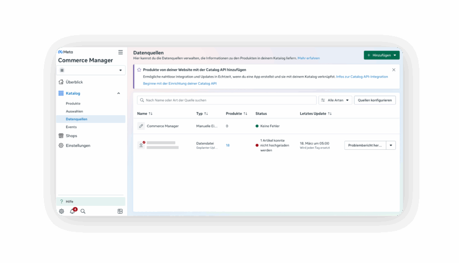 Schaubild Commerce Manager Datenquelle